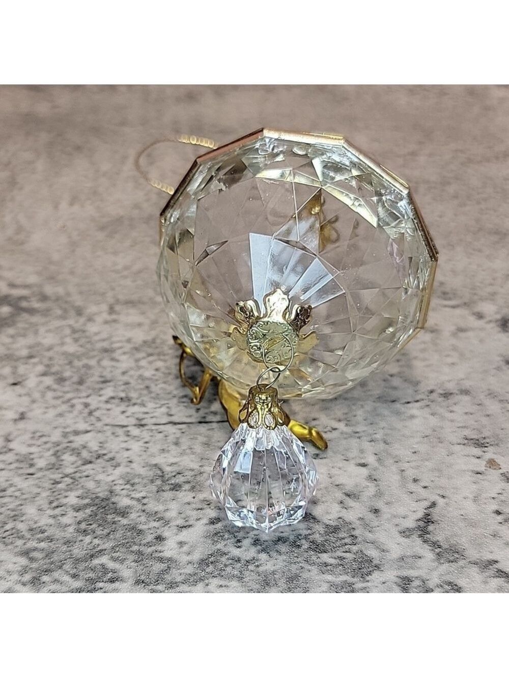 Vintage Cherub and plastic crystal ornament - Picture 6 of 9